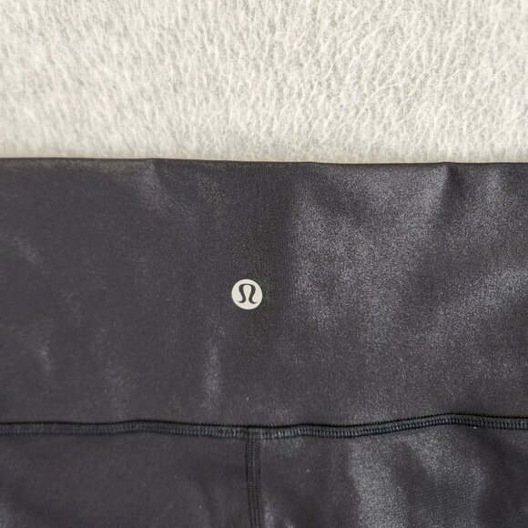 Lululemon Leggings Womens 8 Wunder Under High-Rise Crop 23" Foil Matte Black - Picture 4 of 16